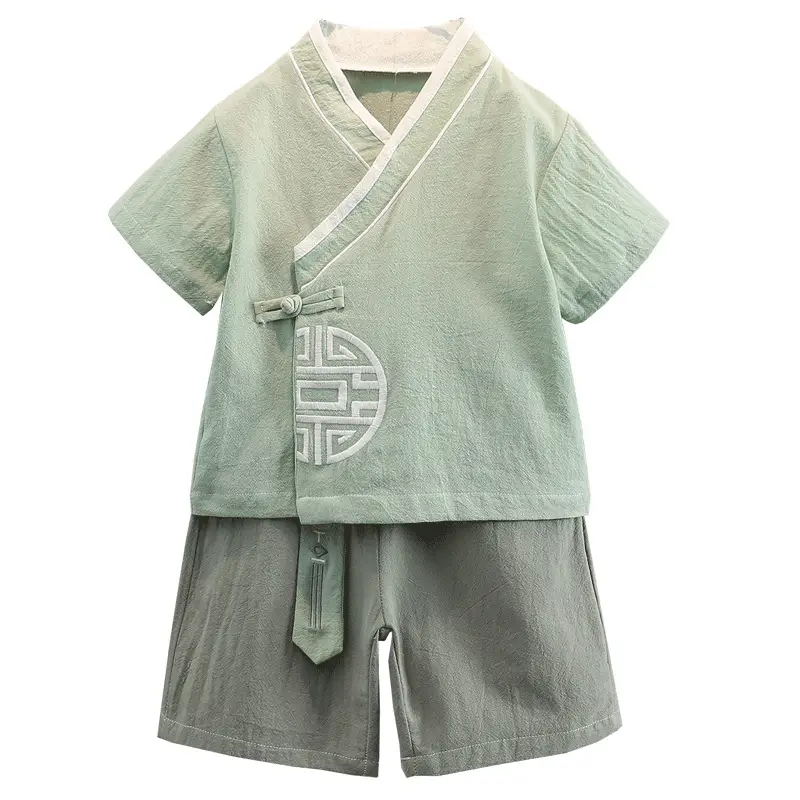 Boys Chinese Tang Suit Cotton 3-4Yr Ethnic Two-Piece Set - Image 6