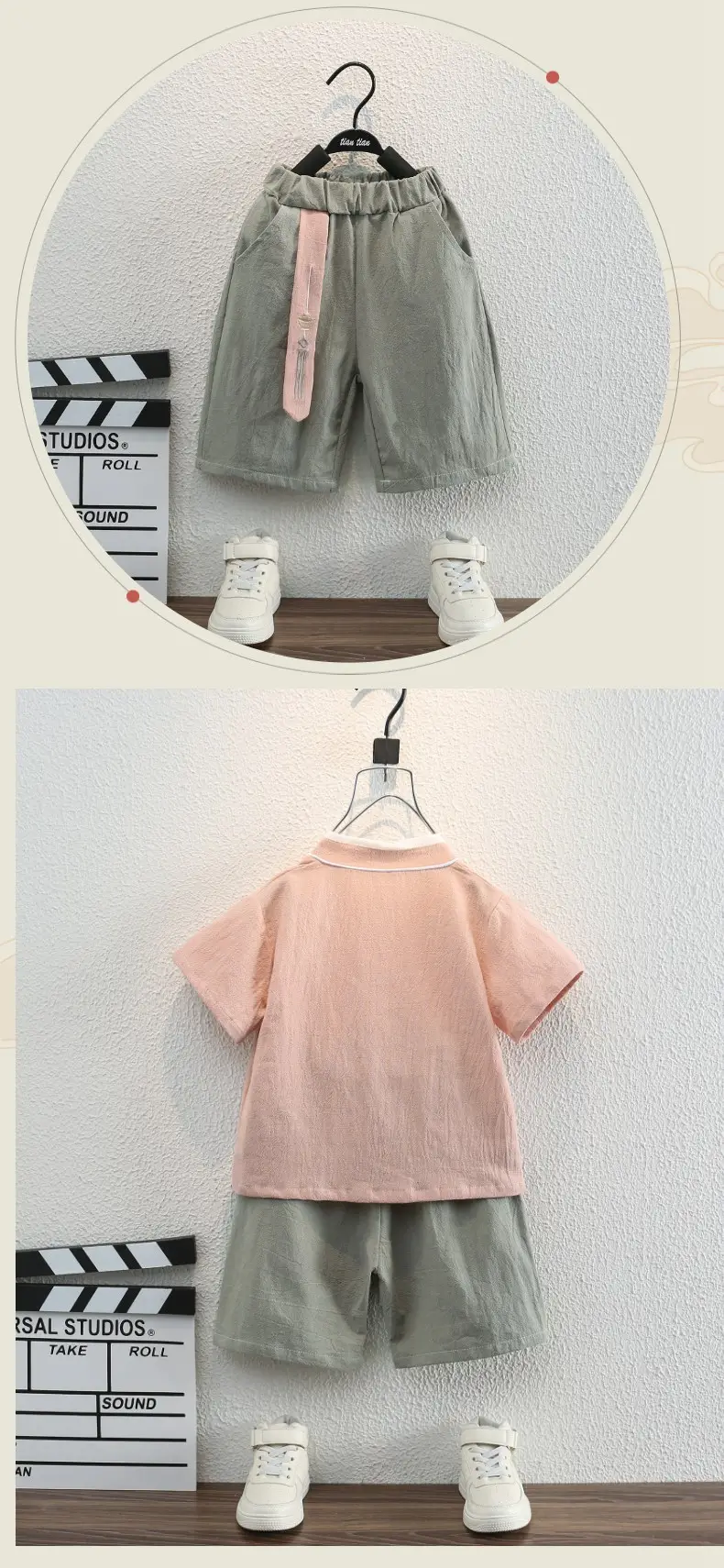 Boys Chinese Tang Suit Cotton 3-4Yr Ethnic Two-Piece Set — feature 8