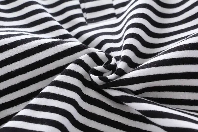 Boys Striped T-Shirt Shorts Set White Black Casual Summer — feature 9