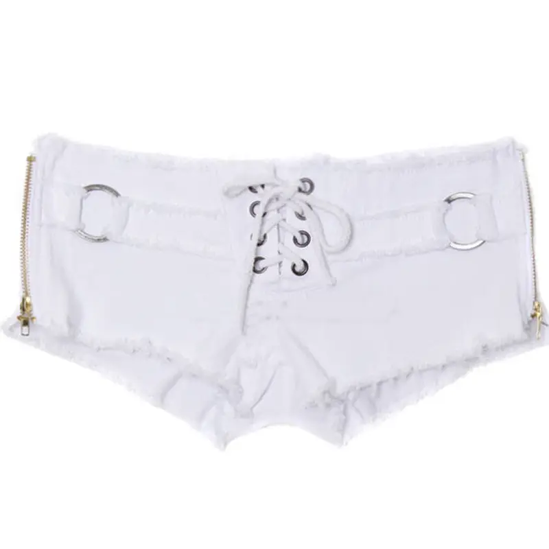Black Cotton Low Waist Slimming Shorts with Side Slit Strap — feature 14