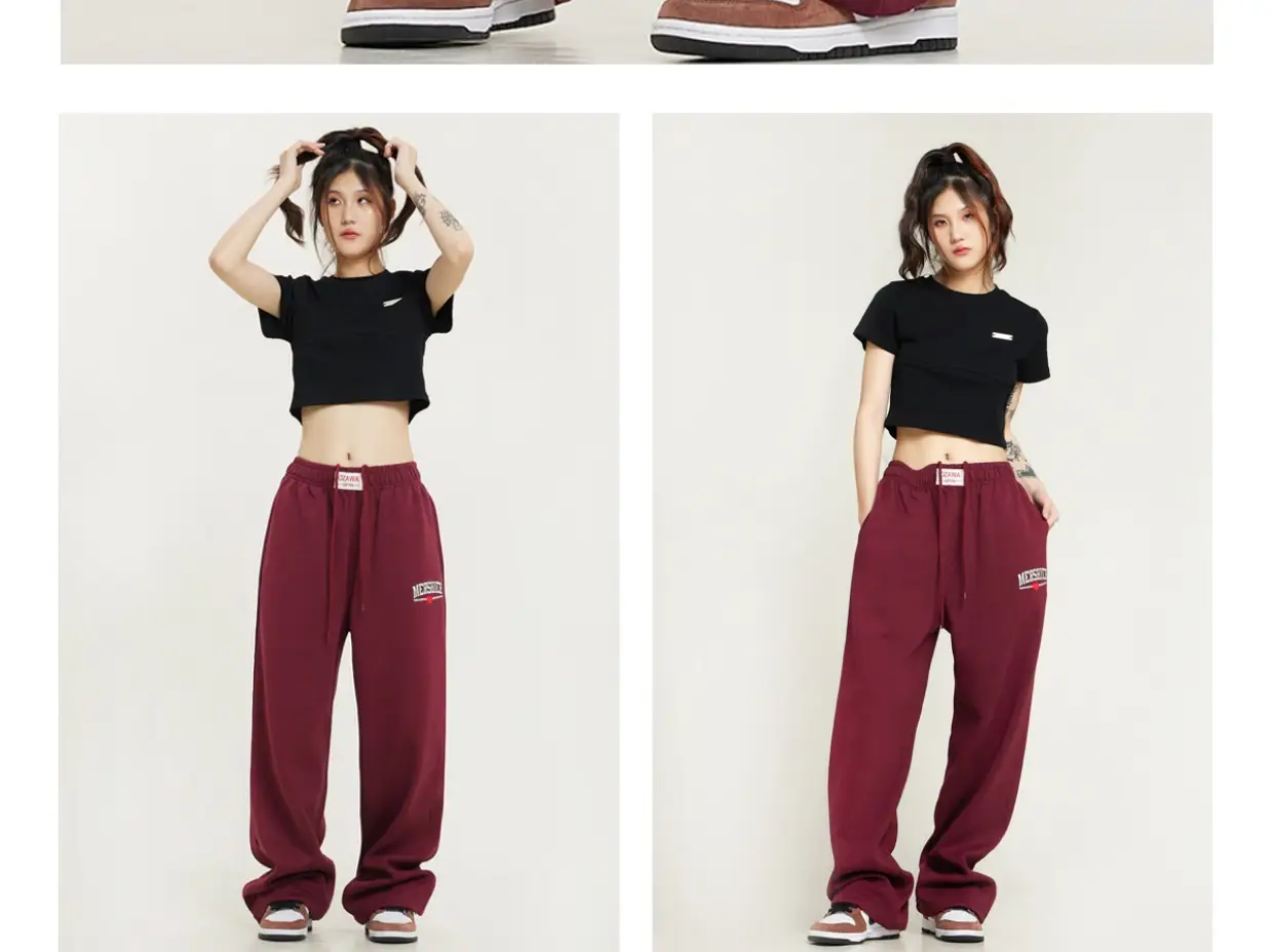 Women White High Waist Loose Sports Pants 2024 — feature 2