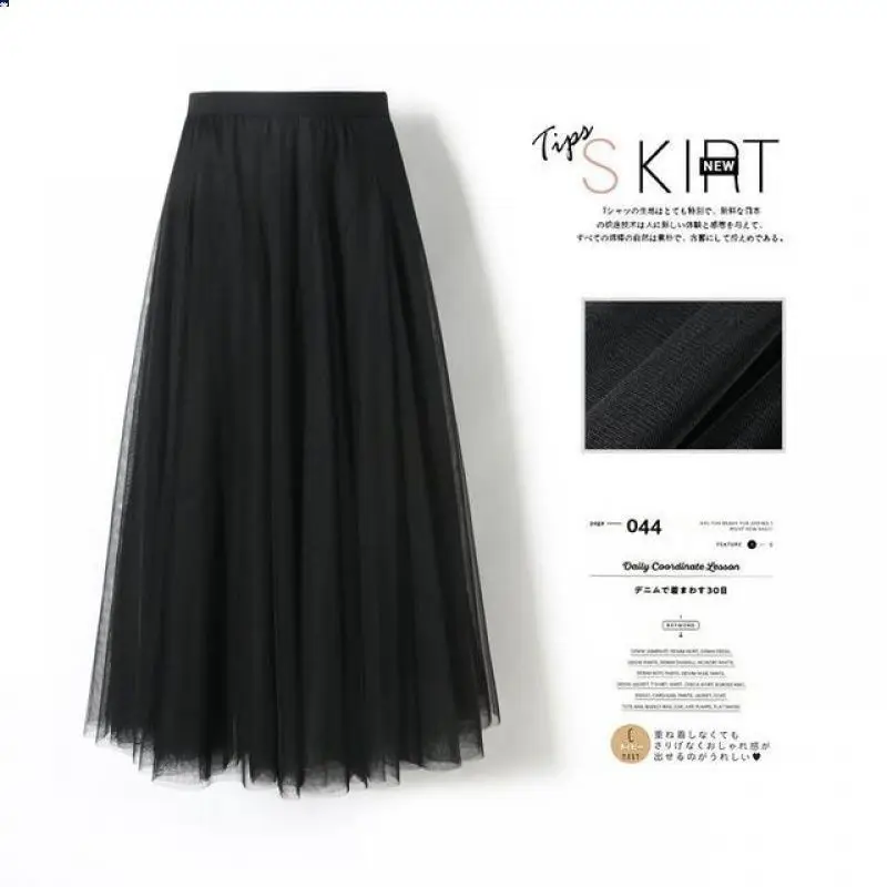 Fairy Gauze Pleated Skirt Red Mid Length