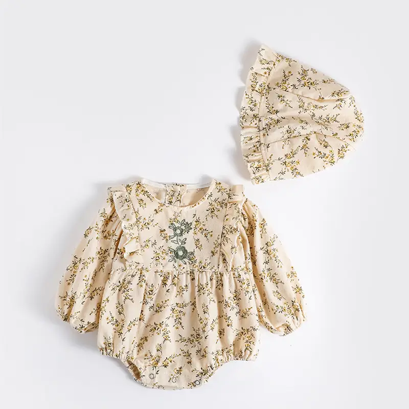 Baby Floral Jumpsuit Set Spring Autumn Western Style — feature 6