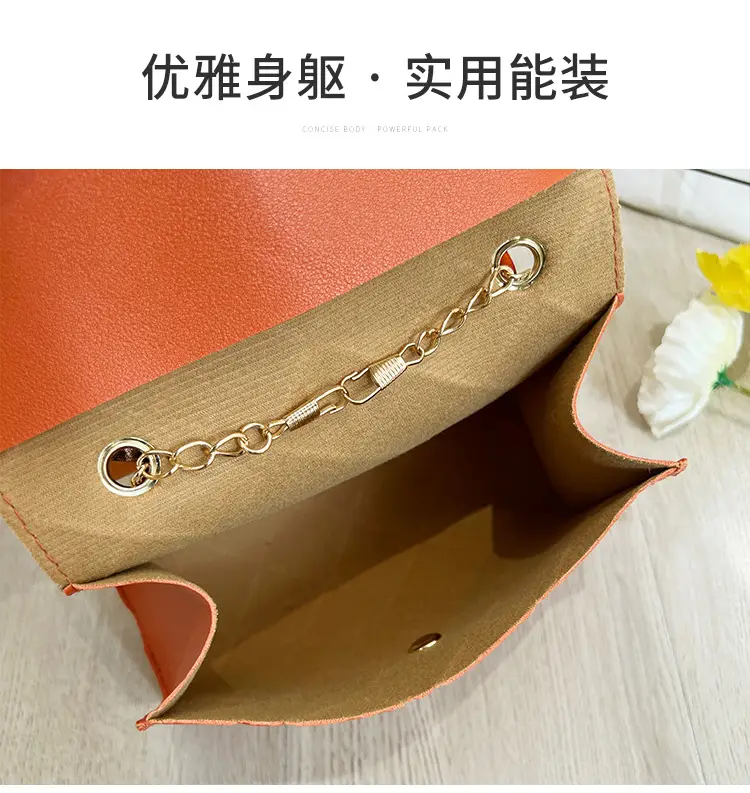 Embossed Silk Scarf Bag with Tassel Lock Chain — feature 8