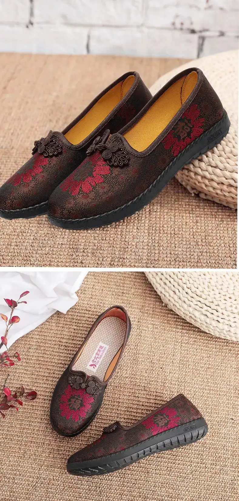 Old Beijing Cloth Shoes Women's Spring Soft-soled Breathable Shoes for Mother and the Elderly Milk Shoes plus size Middle-aged and Elderly Shoes — feature 4