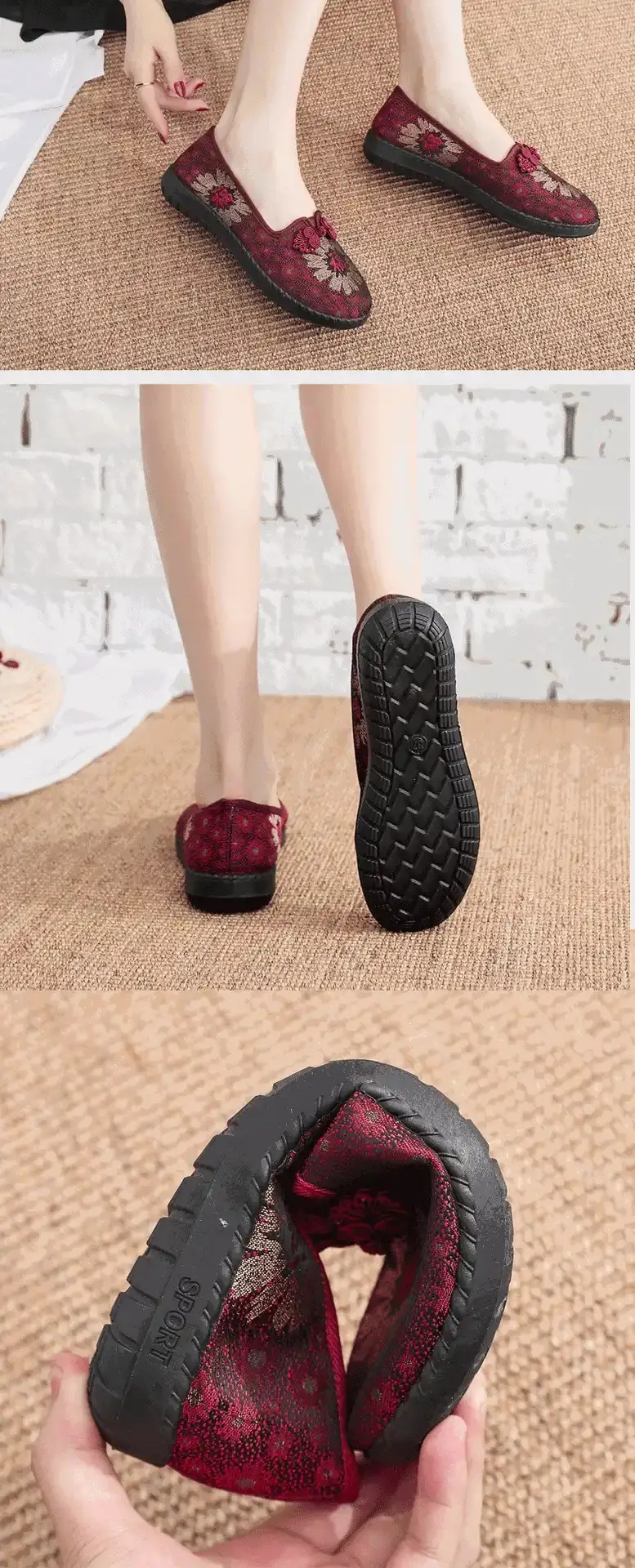 Old Beijing Cloth Shoes Women's Spring Soft-soled Breathable Shoes for Mother and the Elderly Milk Shoes plus size Middle-aged and Elderly Shoes — feature 7