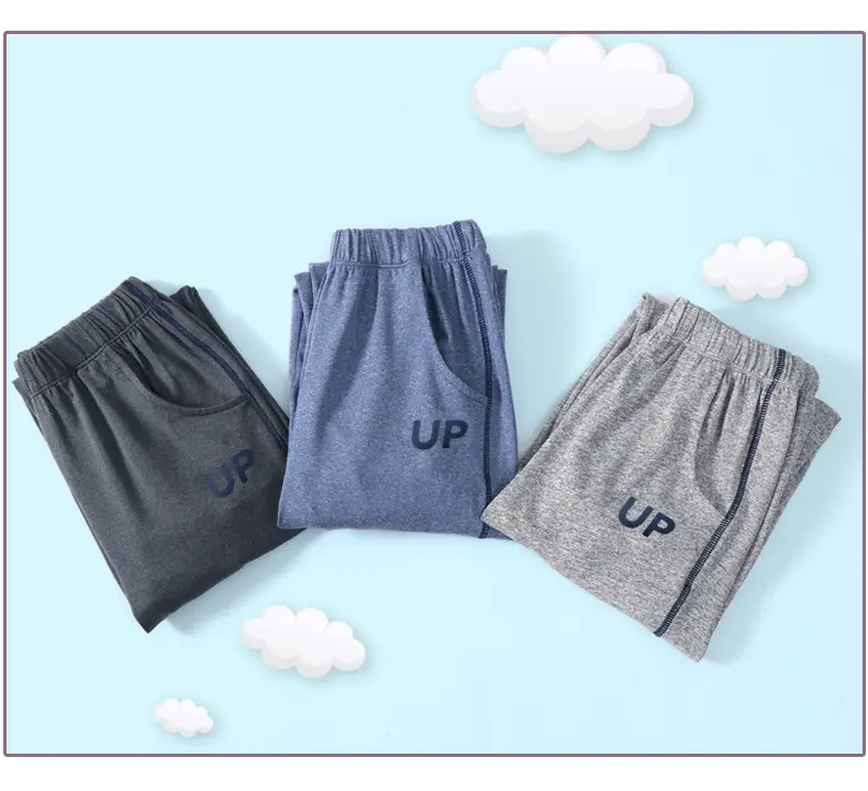 Children's Spring Sweatpants Blue Gray Black Middle Large — feature 18