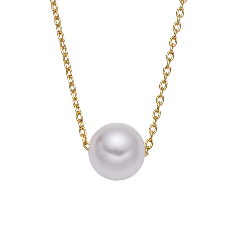 French Retro Pearl & Shell Cross Chain Necklace - Image 5