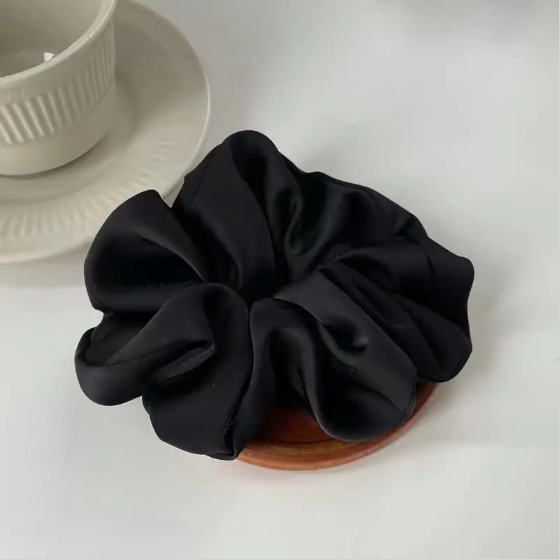 Women's Elegant Pink Hair Ring with Soft Suede Finish — feature 7