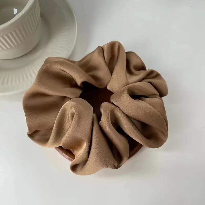 Women's Elegant Pink Hair Ring with Soft Suede Finish - Image 5