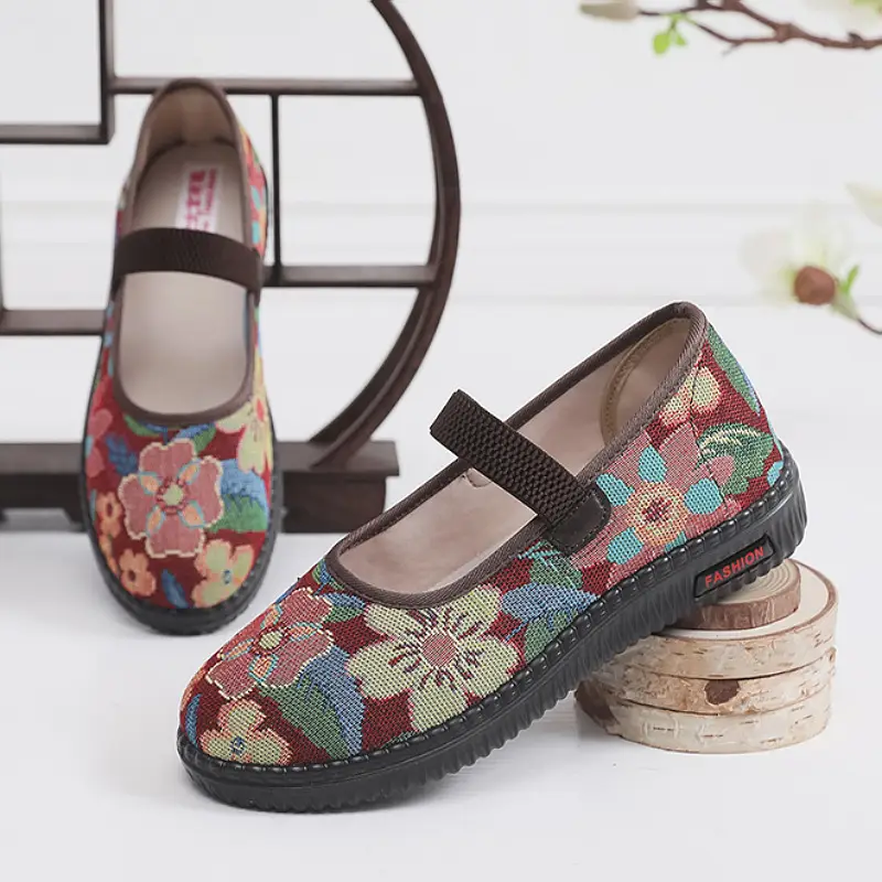 Spring New Old Beijing Cloth Shoes Women's Single Shoes Non-slip Soft Sole Breathable Comfortable Middle-aged and Elderly Mother Shoes Milk Shoes - Image 5