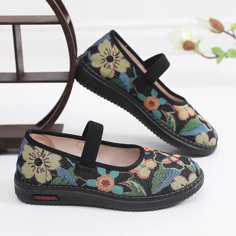Spring New Old Beijing Cloth Shoes Women's Single Shoes Non-slip Soft Sole Breathable Comfortable Middle-aged and Elderly Mother Shoes Milk Shoes - Image 6