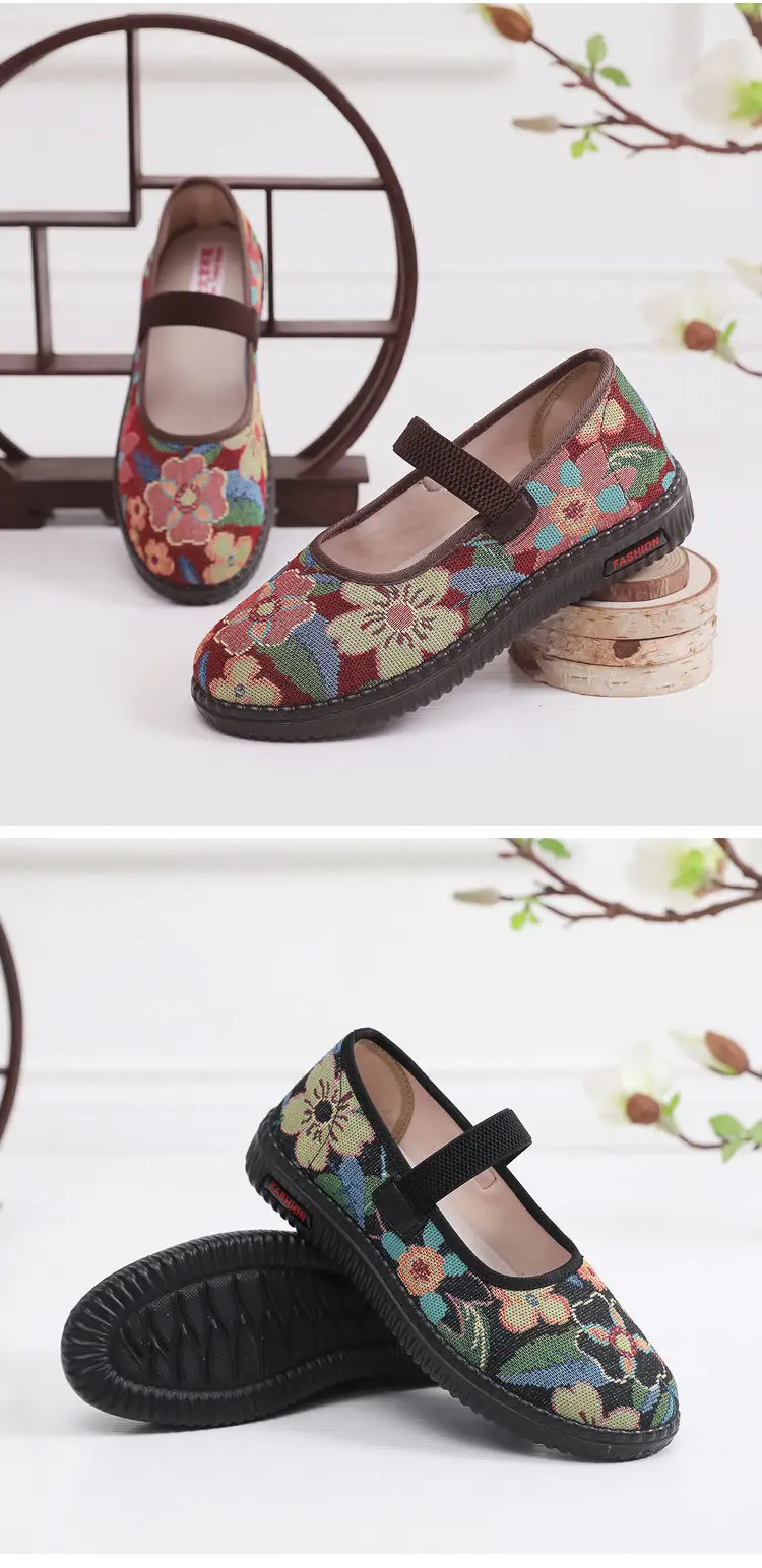 Spring New Old Beijing Cloth Shoes Women's Single Shoes Non-slip Soft Sole Breathable Comfortable Middle-aged and Elderly Mother Shoes Milk Shoes — feature 10
