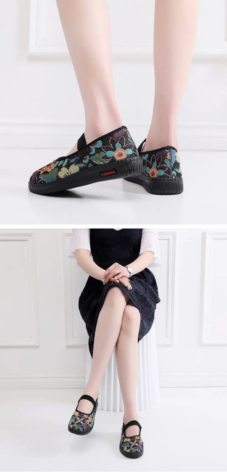 Spring New Old Beijing Cloth Shoes Women's Single Shoes Non-slip Soft Sole Breathable Comfortable Middle-aged and Elderly Mother Shoes Milk Shoes — feature 12