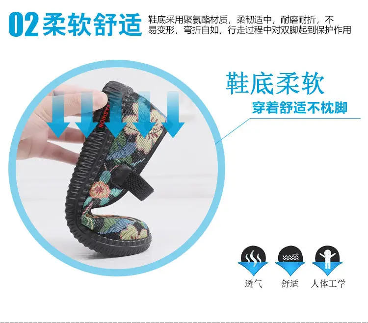Spring New Old Beijing Cloth Shoes Women's Single Shoes Non-slip Soft Sole Breathable Comfortable Middle-aged and Elderly Mother Shoes Milk Shoes — feature 6