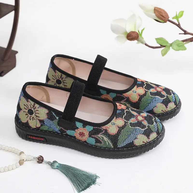 Spring New Old Beijing Cloth Shoes Women's Single Shoes Non-slip Soft Sole Breathable Comfortable Middle-aged and Elderly Mother Shoes Milk Shoes - Image 2
