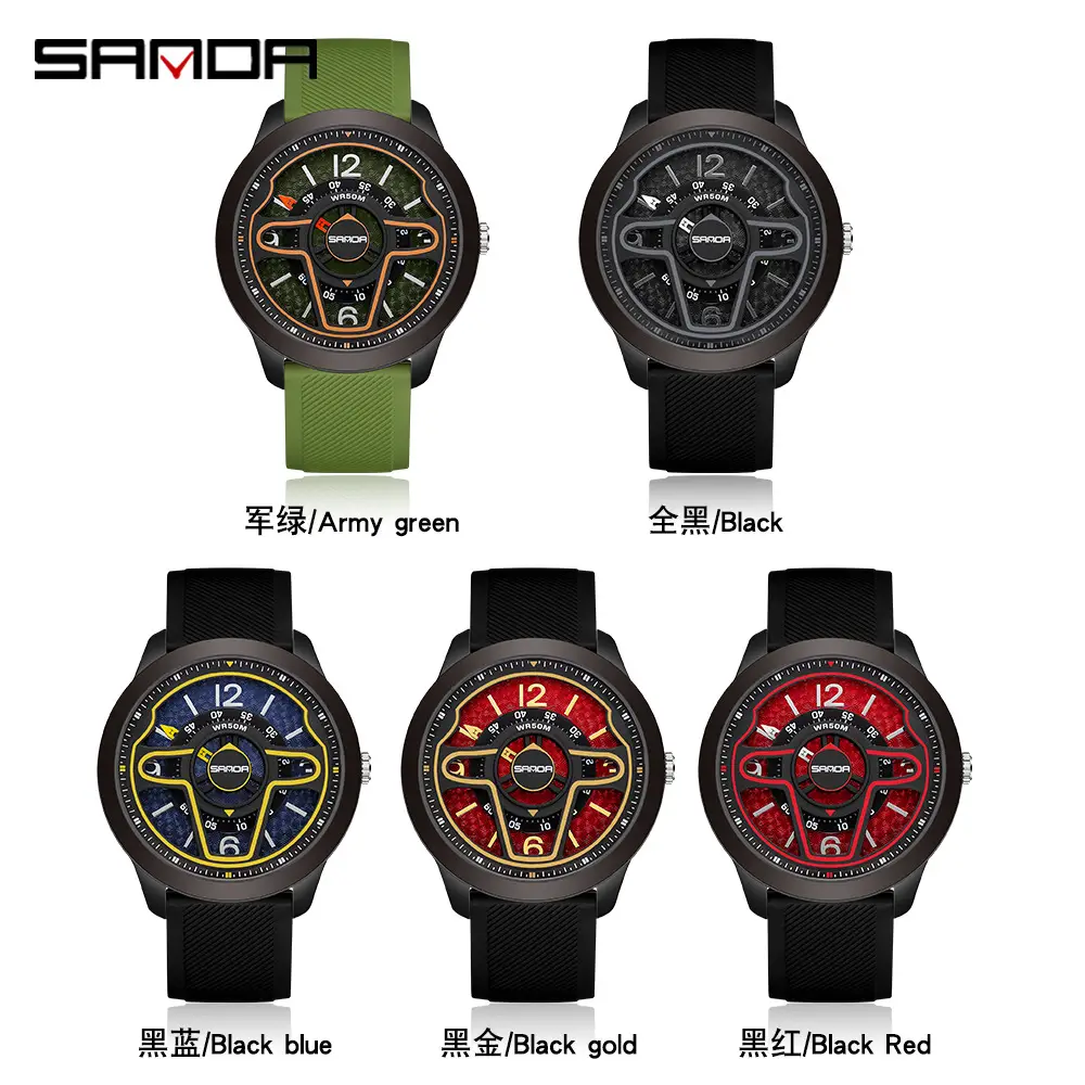 Sanda Red Digital Men's Watch with Rotating Reads - Image 6
