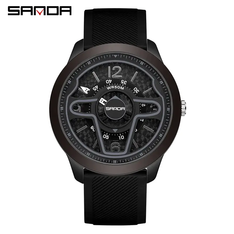 Sanda Red Digital Men's Watch with Rotating Reads - Image 7