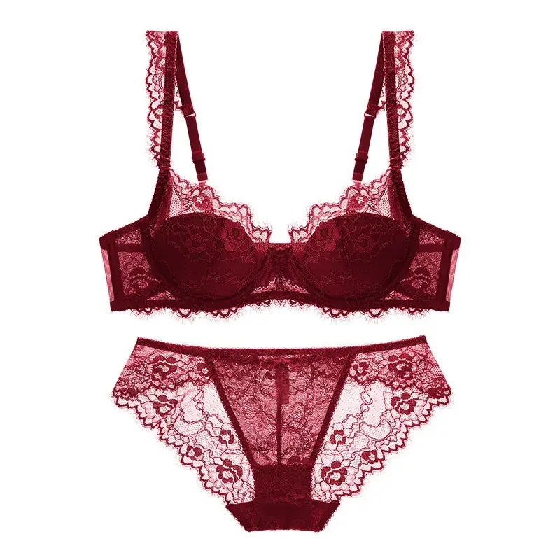 Lace Crossbody Bra Set for Women Summer