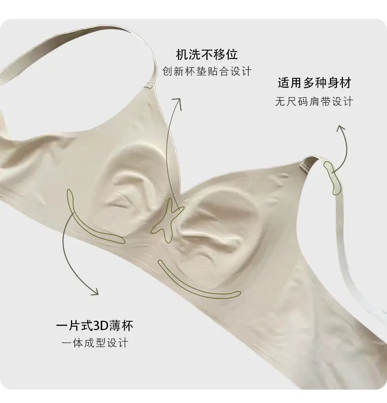 Black Jelly Strip Women's Underwear Small Chest — feature 8