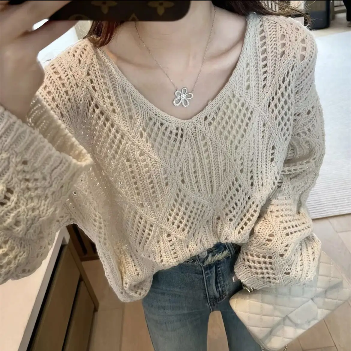 2025 Summer Knitted V-Neck Top for Women - Image 6