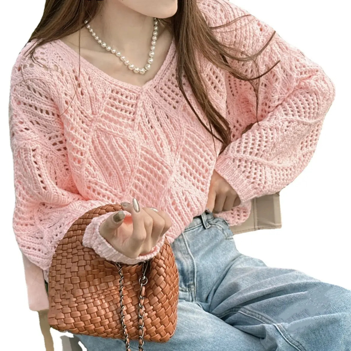 2025 Summer Knitted V-Neck Top for Women - Image 8