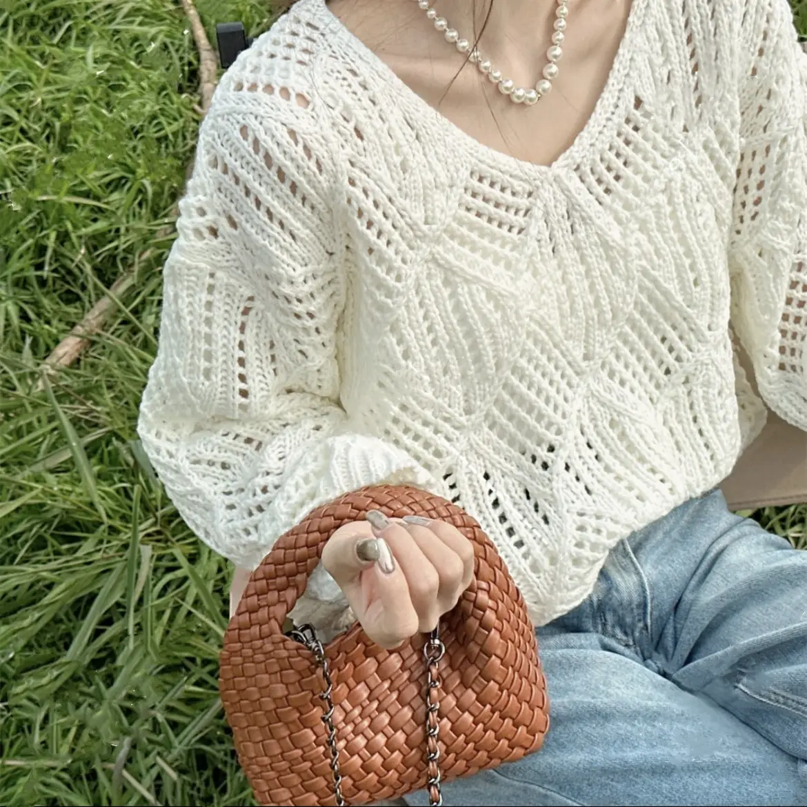 2025 Summer Knitted V-Neck Top for Women — feature 6