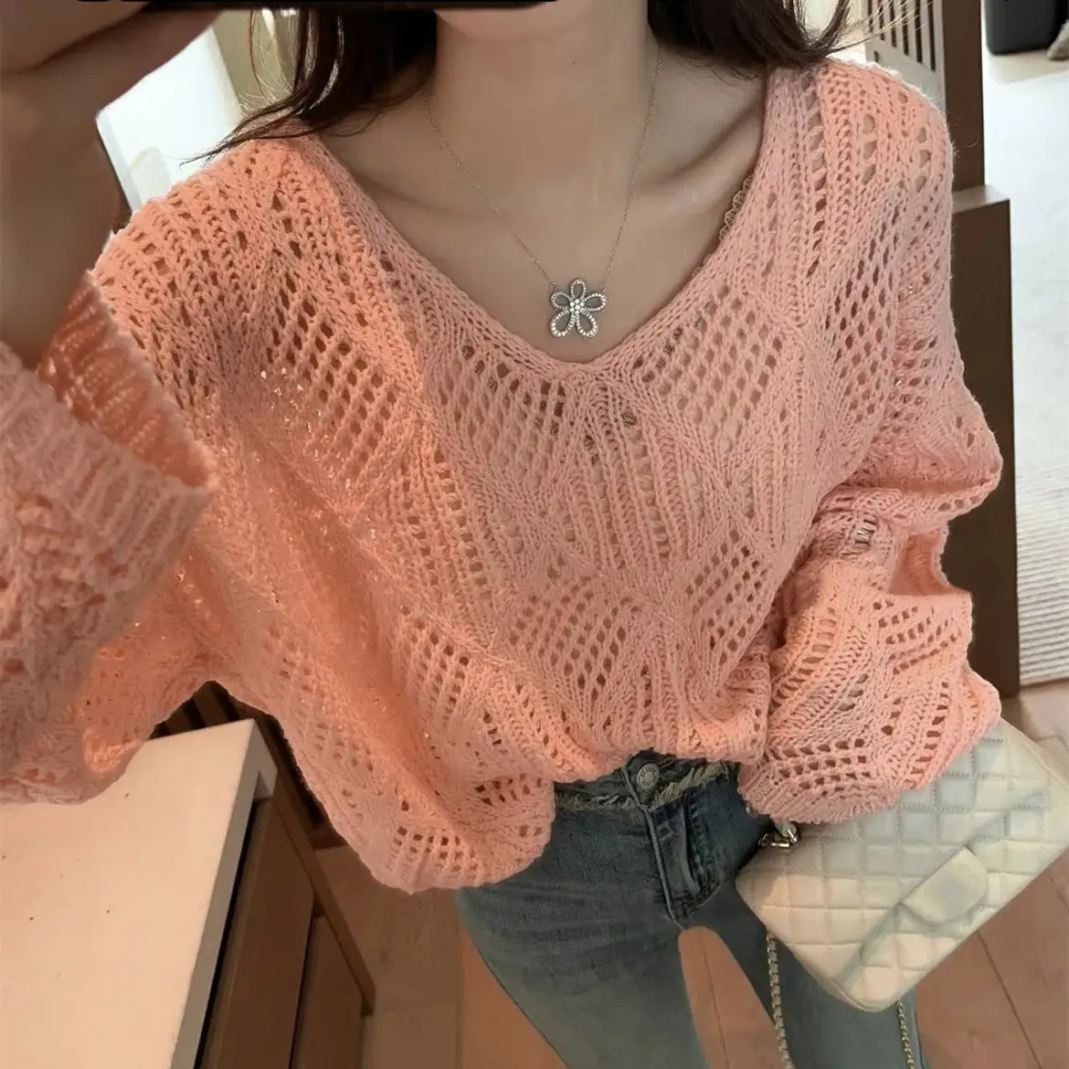 2025 Summer Knitted V-Neck Top for Women - Image 3