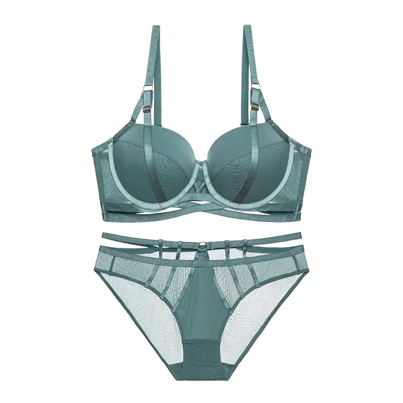 White Cross-Border Bra Set with Side Retraction & Push Up - Image 2