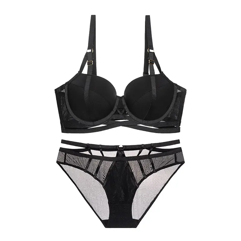 White Cross-Border Bra Set with Side Retraction & Push Up - Image 3