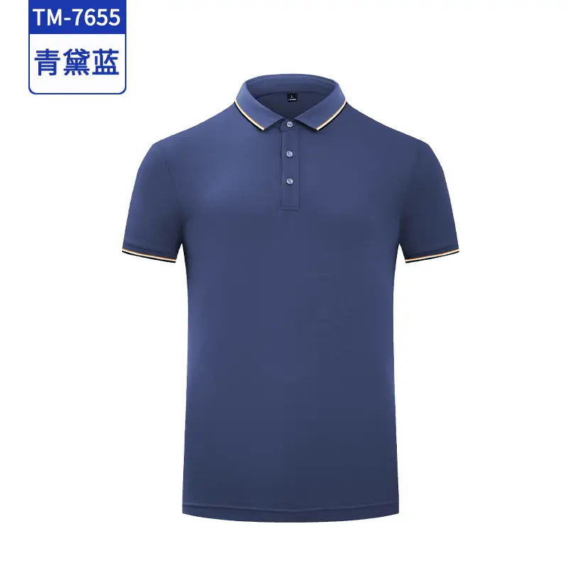 Men Navy Polo Shirt with Brand Tag