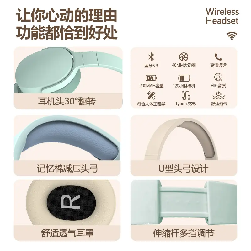 Wireless Bluetooth Headset Ultra Long Battery White - Image 8