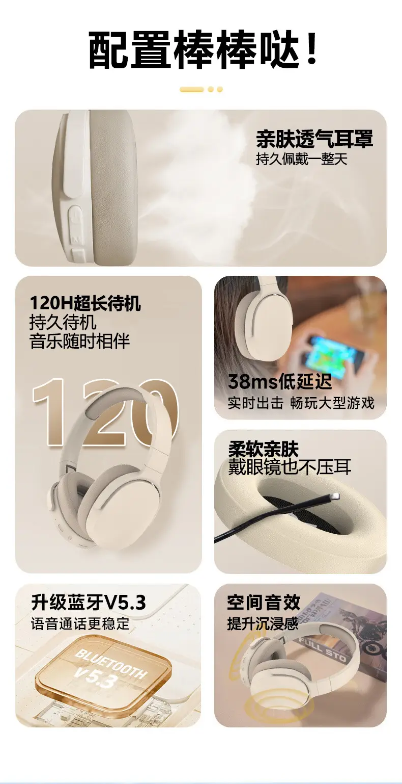 Wireless Bluetooth Headset Ultra Long Battery White β feature 5