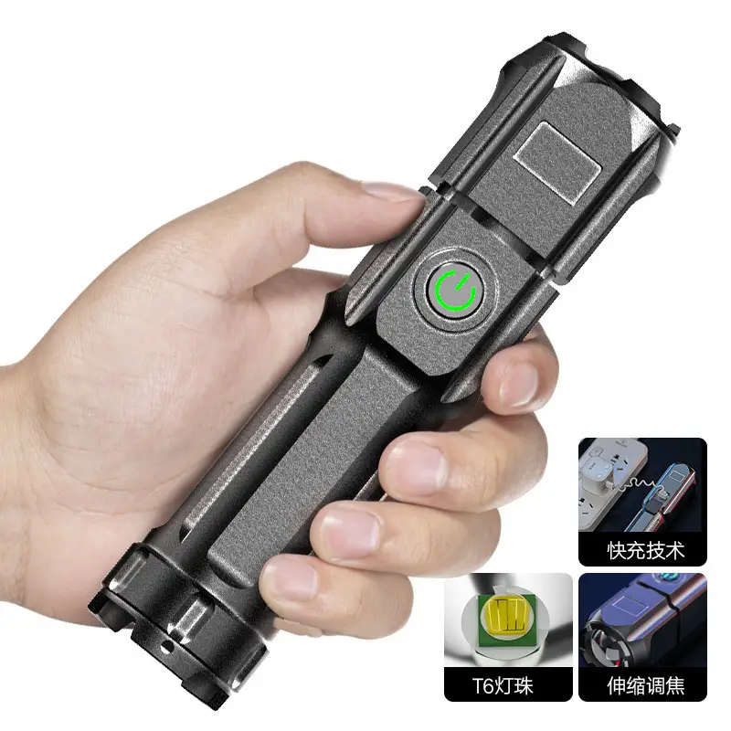 USB Charging T6 LED Flashlight High Power Outdoor Camping Light