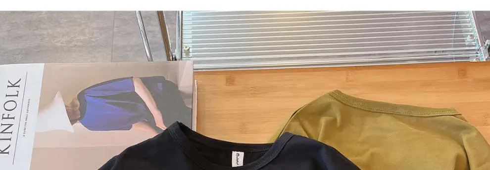 Boys Long Sleeve T-Shirt Olive White Black Cotton Round Neck — feature 11