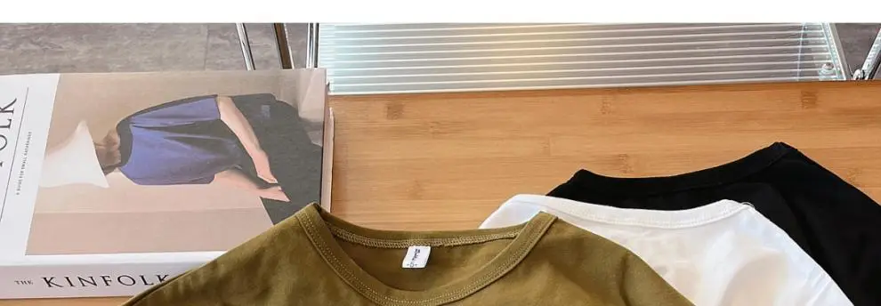 Boys Long Sleeve T-Shirt Olive White Black Cotton Round Neck — feature 14