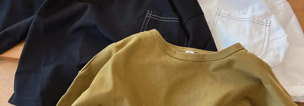 Boys Long Sleeve T-Shirt Olive White Black Cotton Round Neck — feature 21