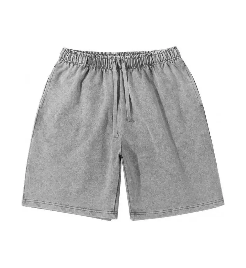 Green Distressed Cotton Shorts with Drawstring - Image 12