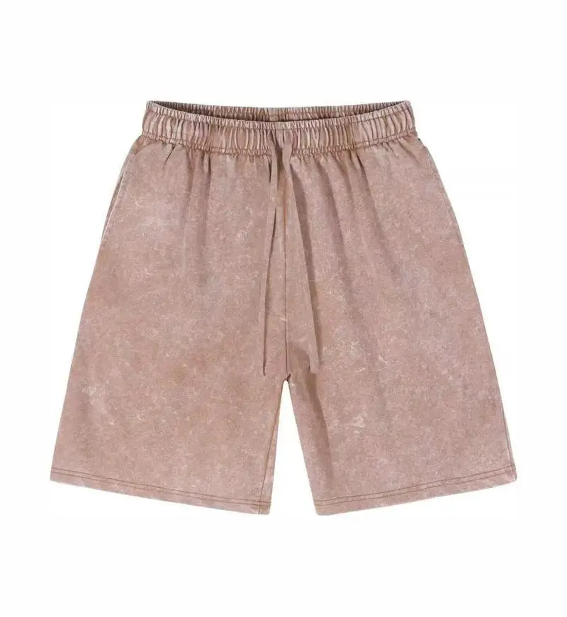 Green Distressed Cotton Shorts with Drawstring - Image 13