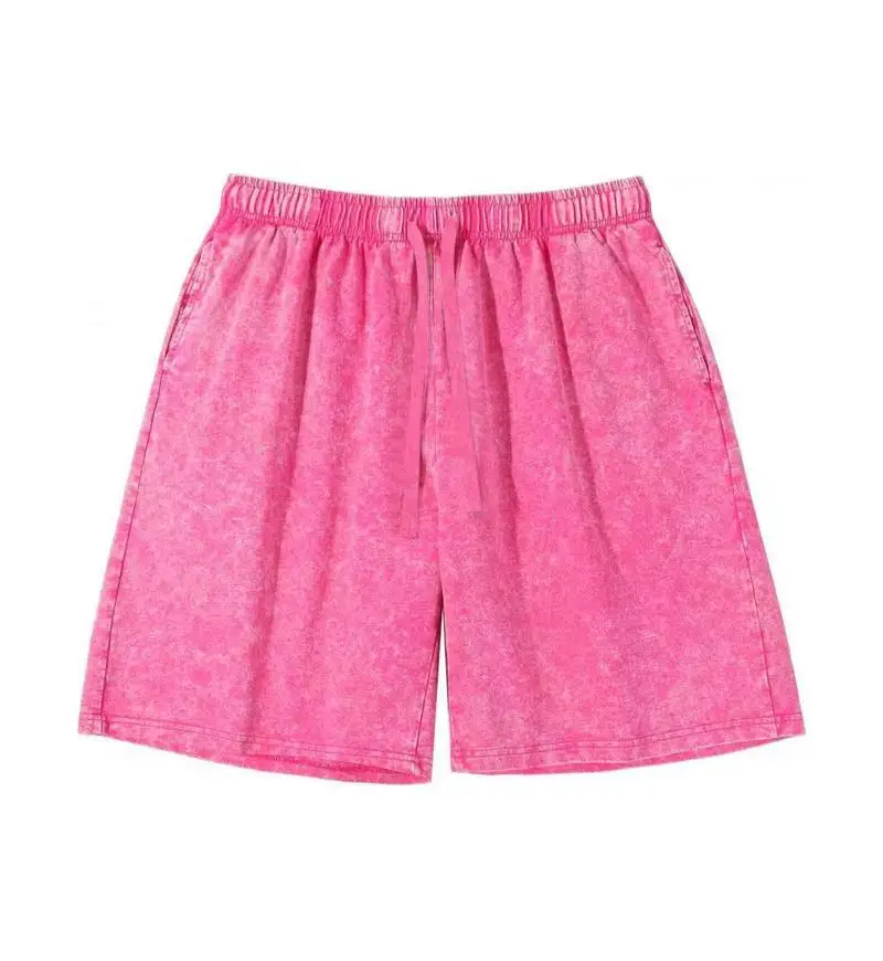 Green Distressed Cotton Shorts with Drawstring - Image 14