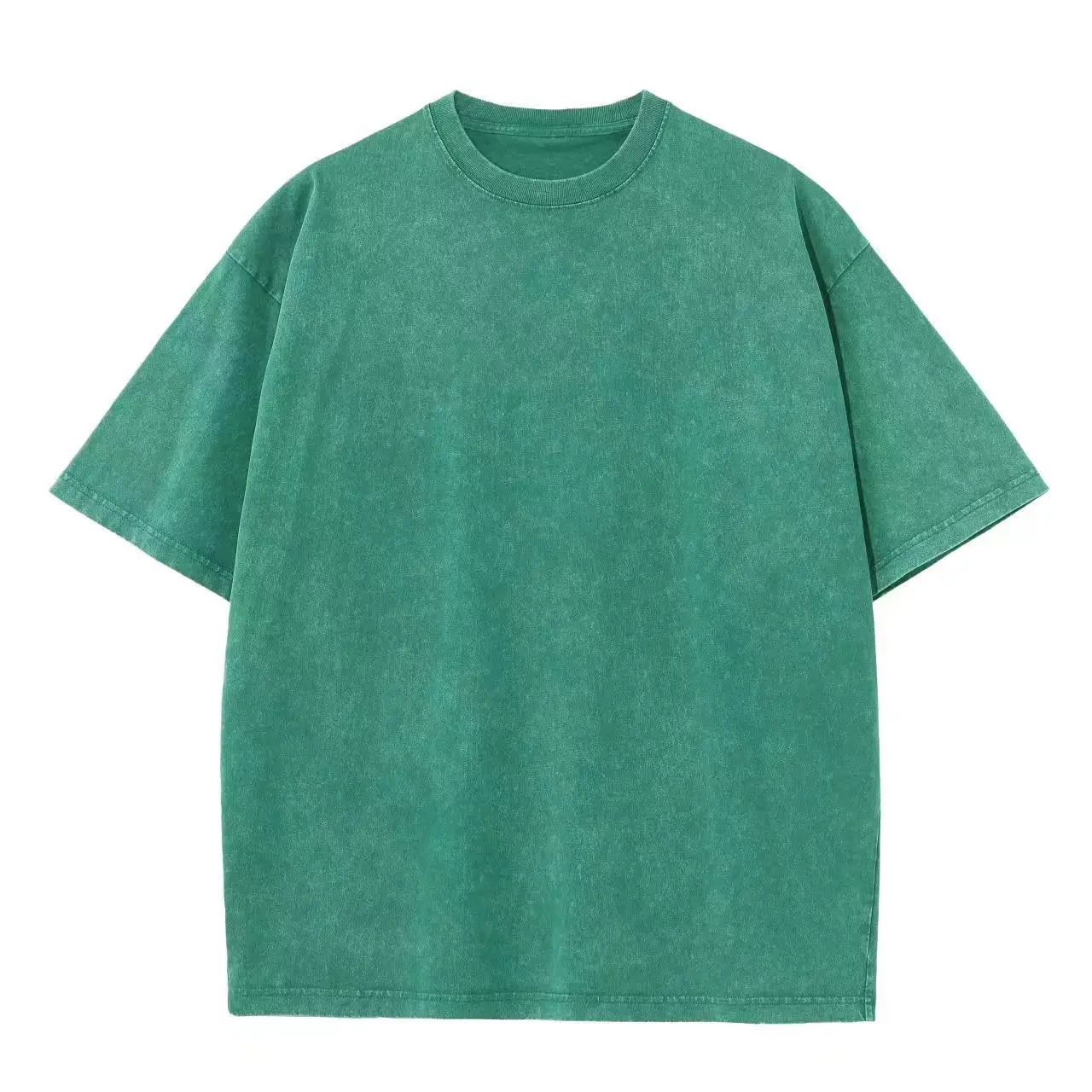 Green Distressed Cotton Shorts with Drawstring - Image 7