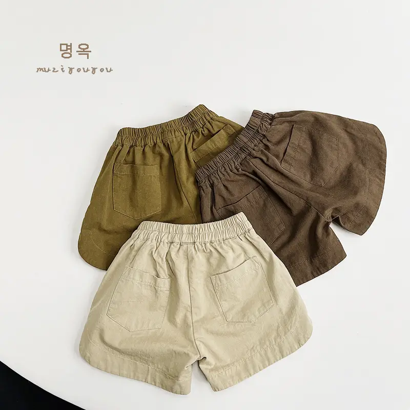 Kids Cotton Shorts Olive Green 2026 Summer - Image 20