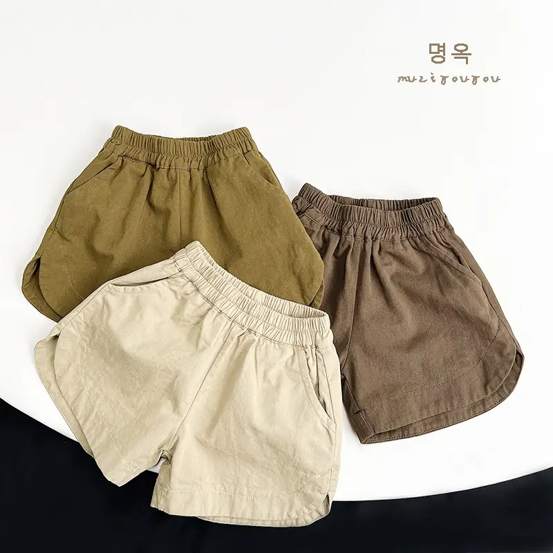 Kids Cotton Shorts Olive Green 2026 Summer — feature 18