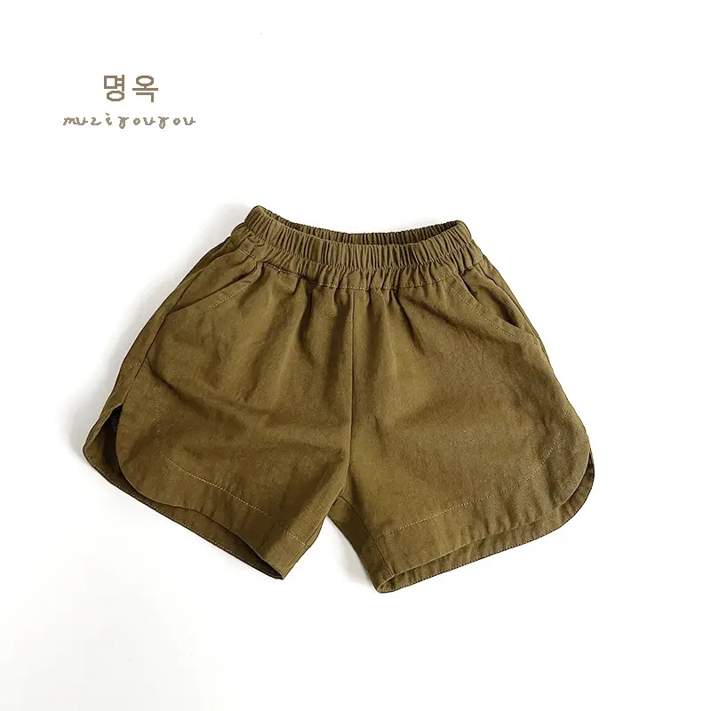 Kids Cotton Shorts Olive Green 2026 Summer — feature 26