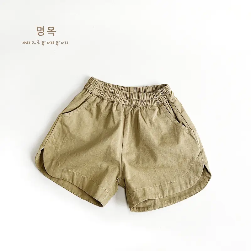 Kids Cotton Shorts Olive Green 2026 Summer — feature 25