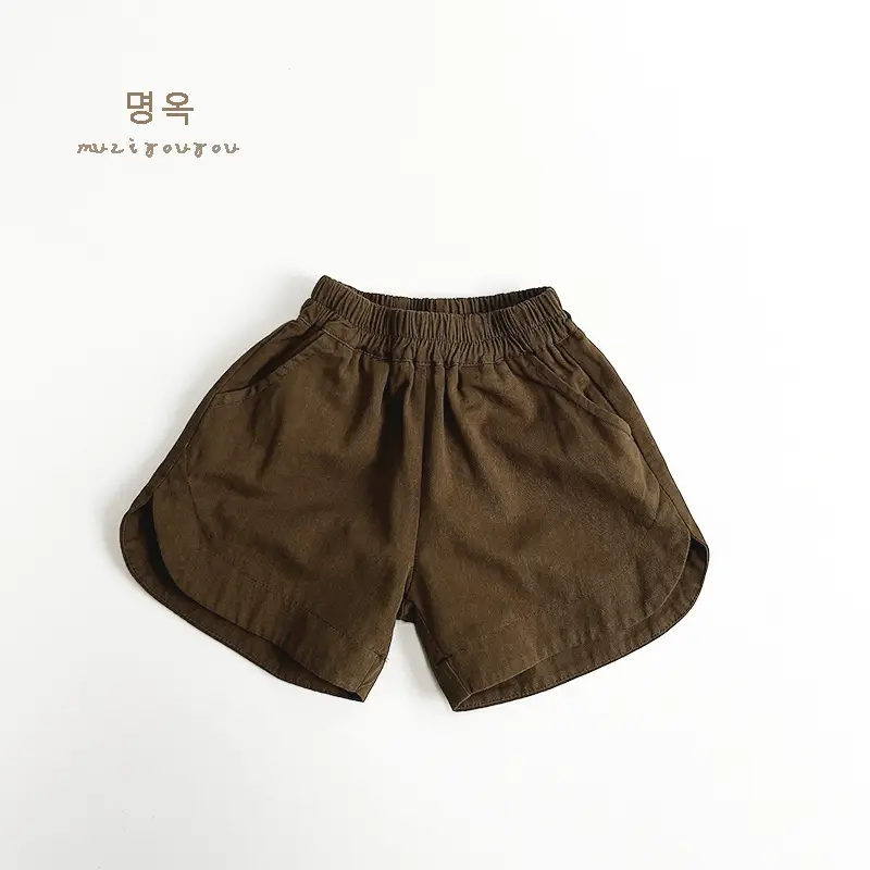Kids Cotton Shorts Olive Green 2026 Summer — feature 27