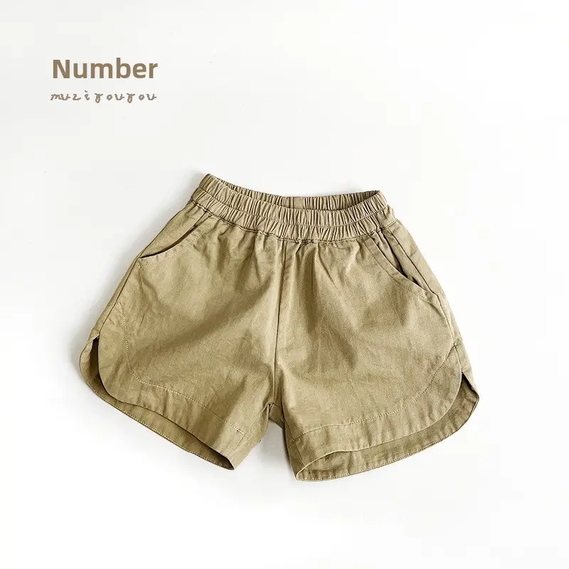 Kids Cotton Shorts Olive Green 2026 Summer - Image 12