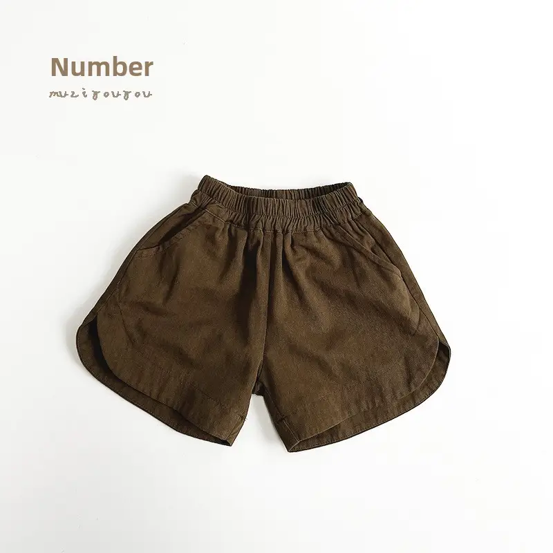 Kids Cotton Shorts Olive Green 2026 Summer - Image 14