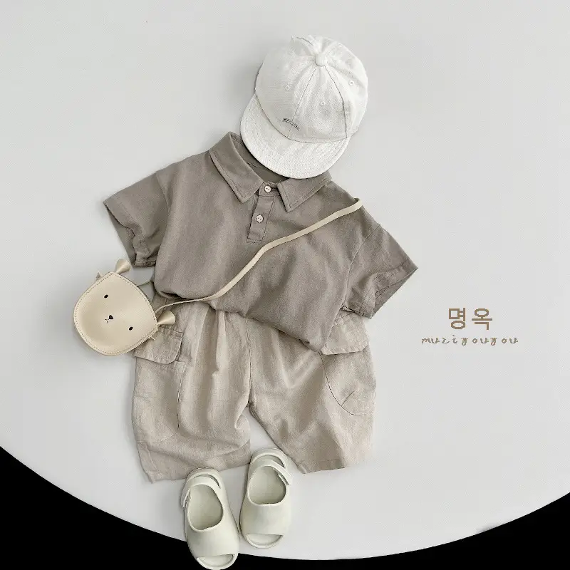 White Cotton Boys Polo Shirt Short Sleeve Summer