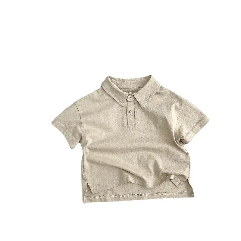 White Cotton Boys Polo Shirt Short Sleeve Summer